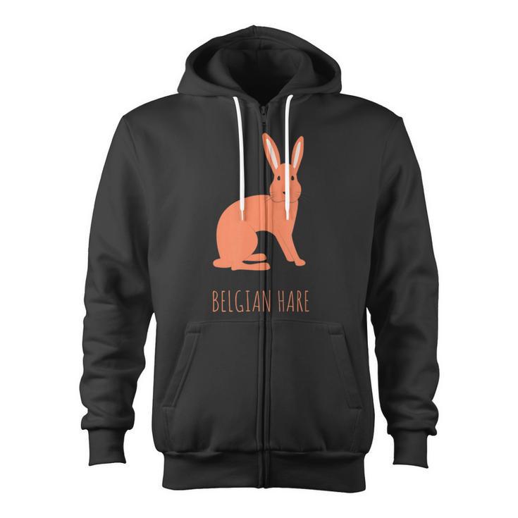 Belgian Hare Rabbit Stone Rabbits Bun Bunny Zip Up Hoodie