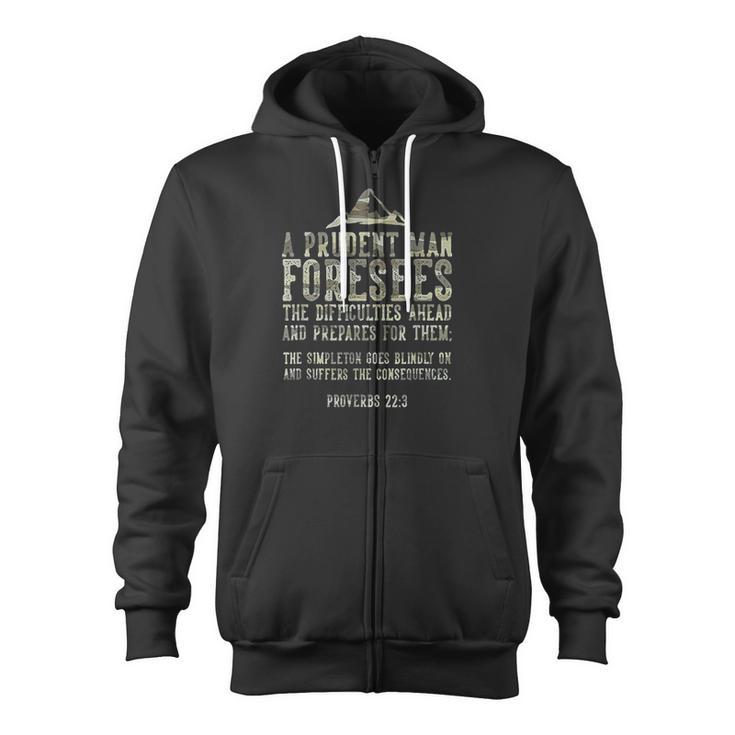 Bible Prepping Quote Prepper Zip Up Hoodie