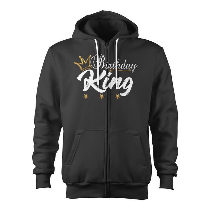 Birthday King Gold Crown For Boys And Men Zip Up Hoodie