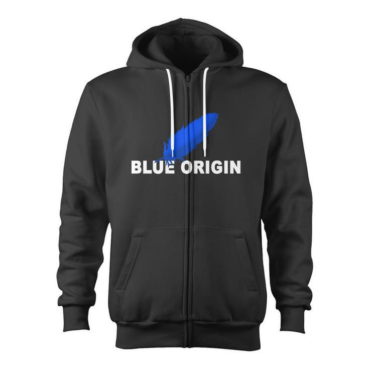 Blue Origin Feather Logo Tshirt Zip Up Hoodie