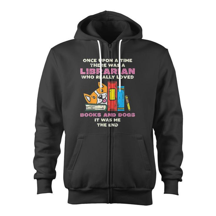 Books And Dogs Pet Lover Zip Up Hoodie