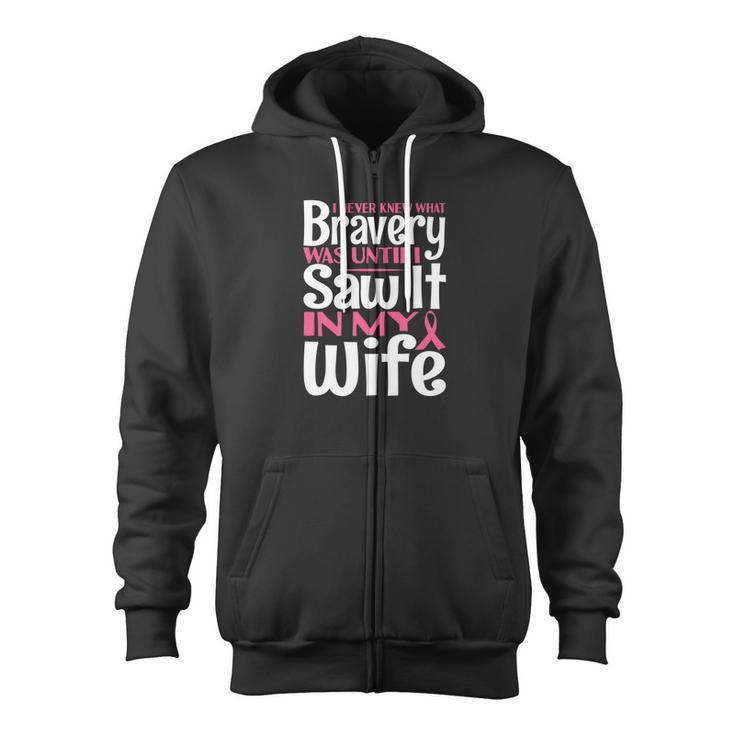 Breast Cancer Shirt Bravery Husband Men Dad Grandpa Zip Up Hoodie