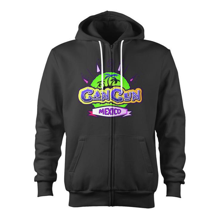 Cancun Tropical Logo Zip Up Hoodie