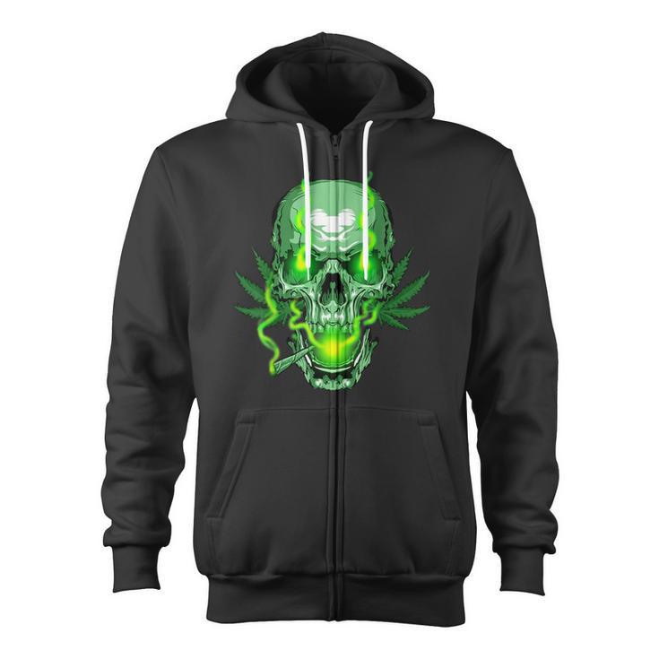 Cannabis Skull Skeleton Dead Head Death Cool Weed Idea Zip Up Hoodie