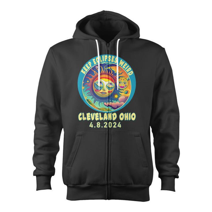 Cleveland Oh Solar Total Eclipse April 2024 Ohio Zip Up Hoodie