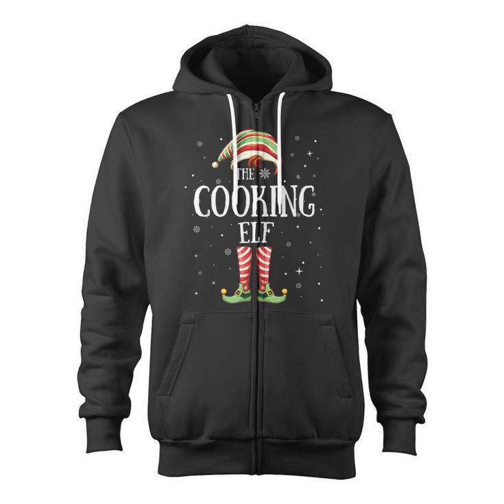 Cooking Elf Matching Family Group Christmas Party Pajama Xma Zip Up Hoodie