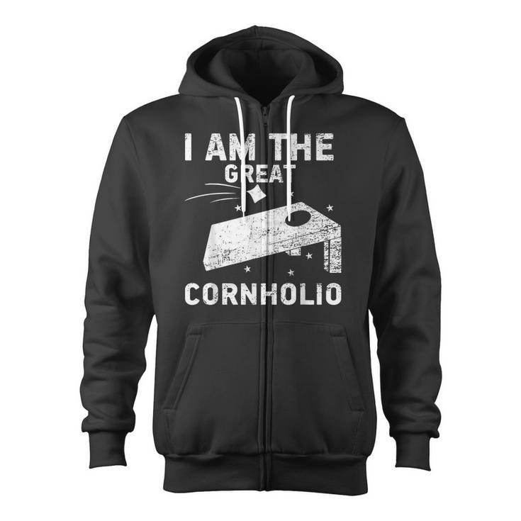 Cornhole Team I Am The Great Cornholio Zip Up Hoodie