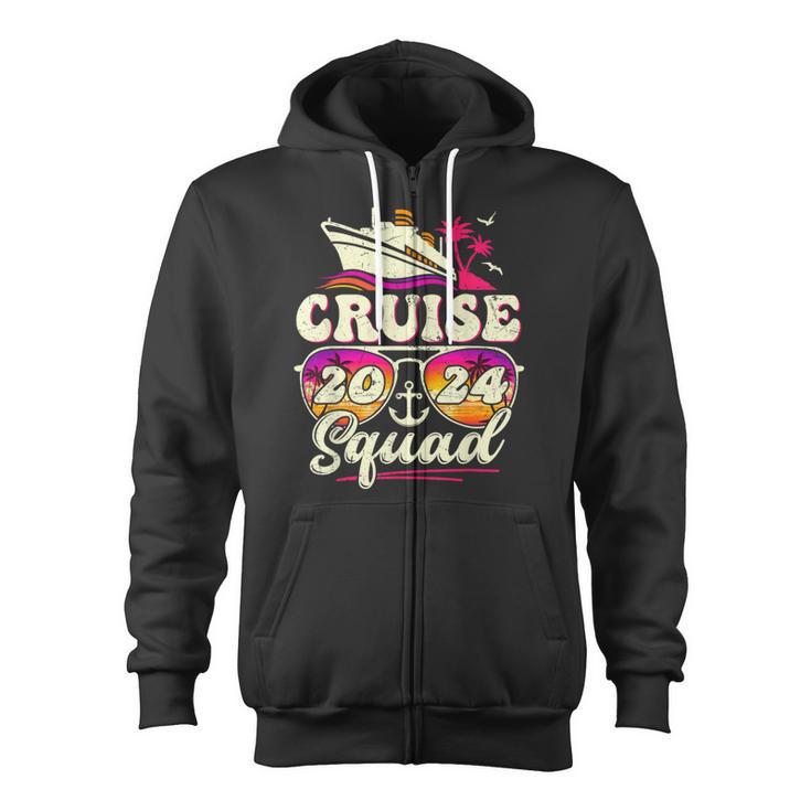 Cruise Squad 2024 Family Vacation Matching Family Group Zip Up Hoodie