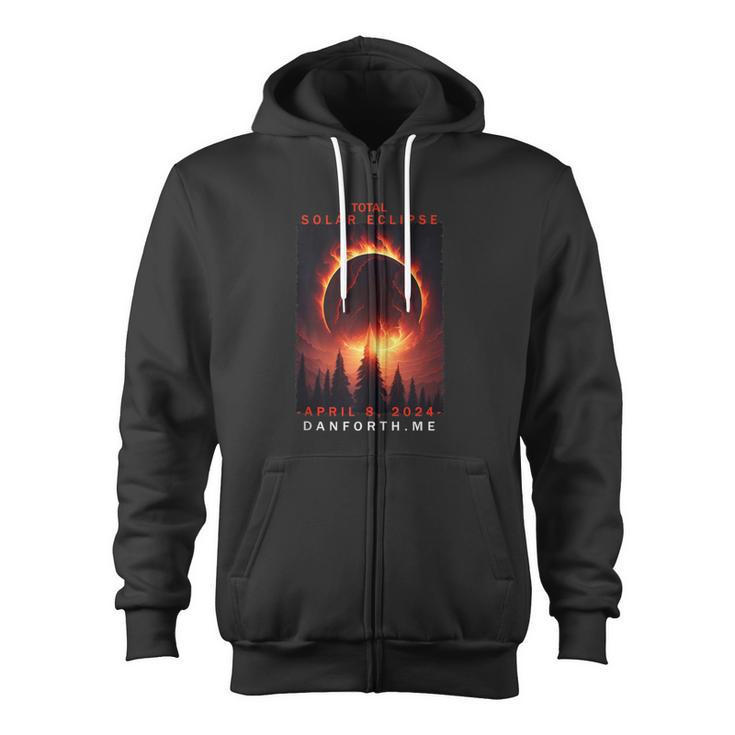 Danforth Maine Total Solar Eclipse 2024 Zip Up Hoodie