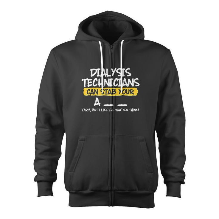 Dialysis Technician Arm Nephrology Tech Zip Up Hoodie