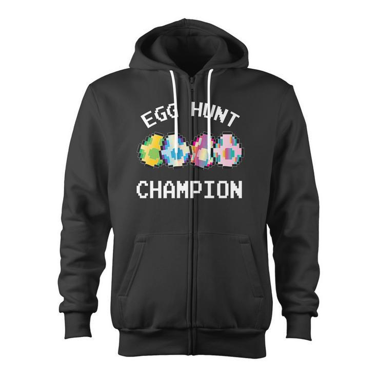 Easter For Kids Egg Hunt Champion Gamer Boys Tee Zip Up Hoodie