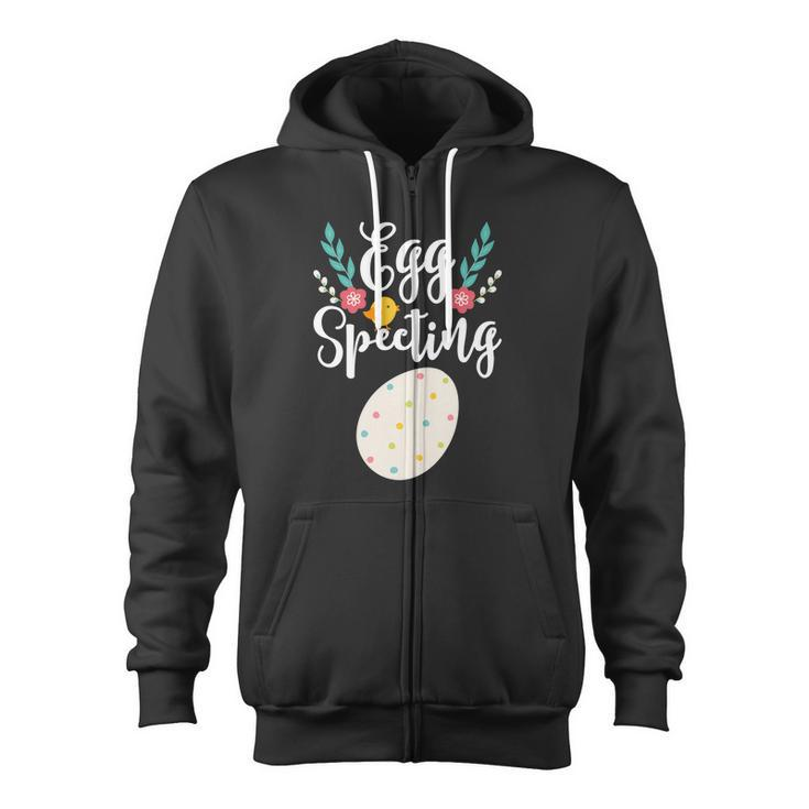 Egg Specting Pregnancy Announcement Pregnant Easter Zip Up Hoodie