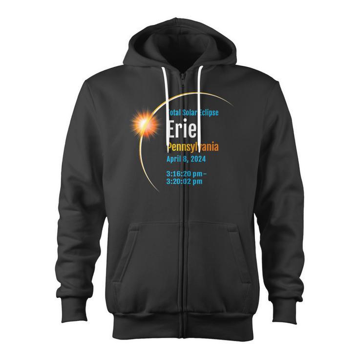 Erie Pennsylvania Pa Total Solar Eclipse 2024 1 Zip Up Hoodie