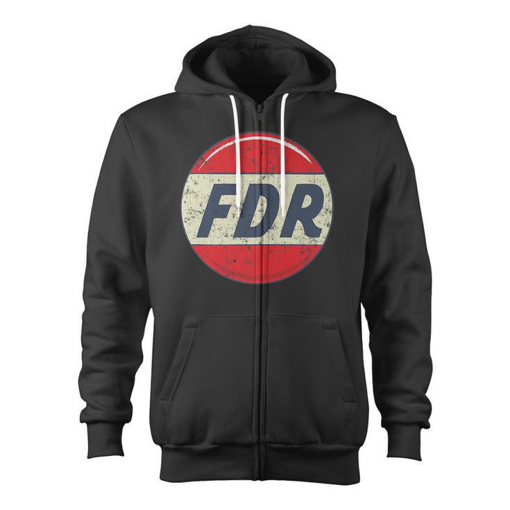 Fdr Campaign Button Zip Up Hoodie