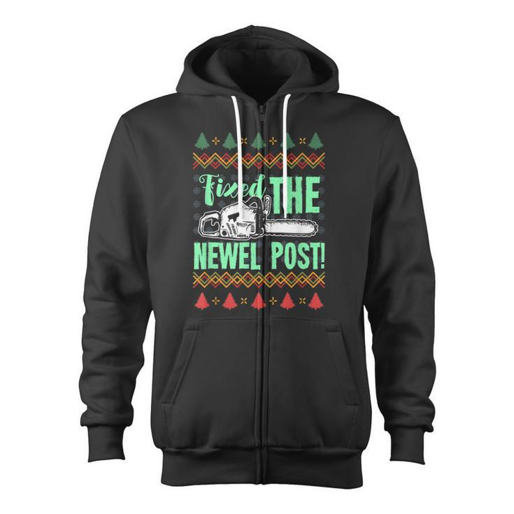 Fixed The Newel Post For A Christmas Party Zip Up Hoodie
