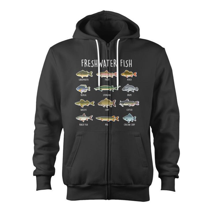 Freshwater Fish Tshirt Zip Up Hoodie