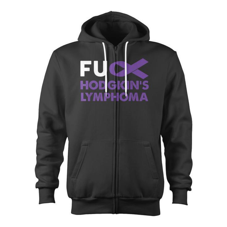 Fuck Hodgkin's Lymphoma Awareness Support Survivor Zip Up Hoodie