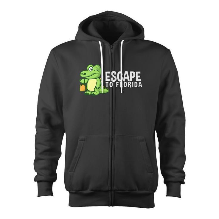 Desantis Alligator Escape To Florida Cool Zip Up Hoodie