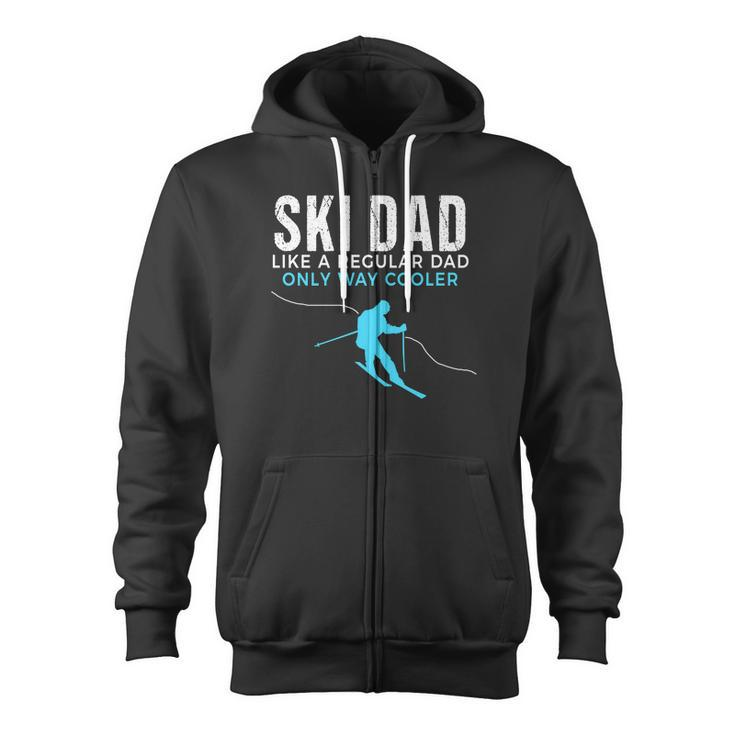 Ski Dad Skier For Men Zip Up Hoodie