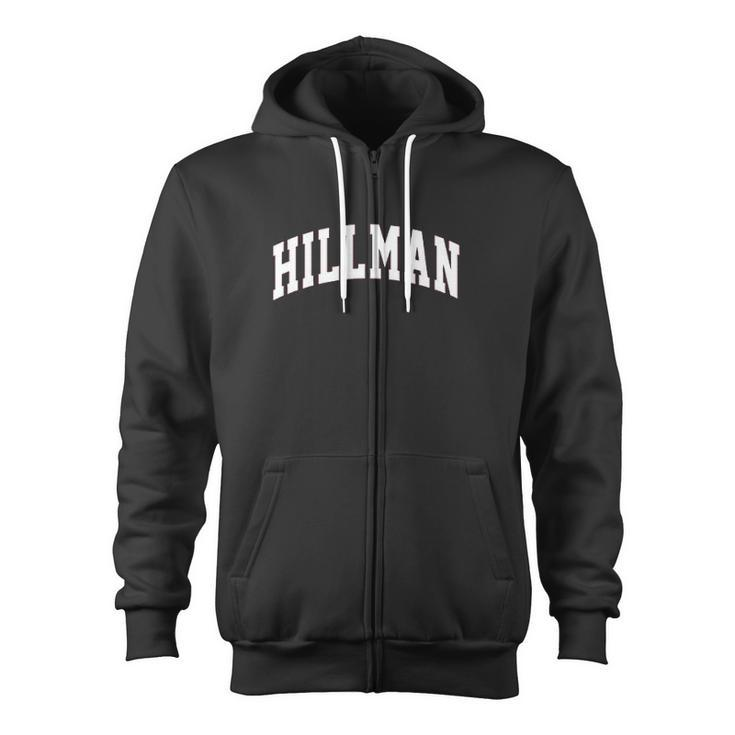 Hillman Lettering College Retro Vintage Zip Up Hoodie