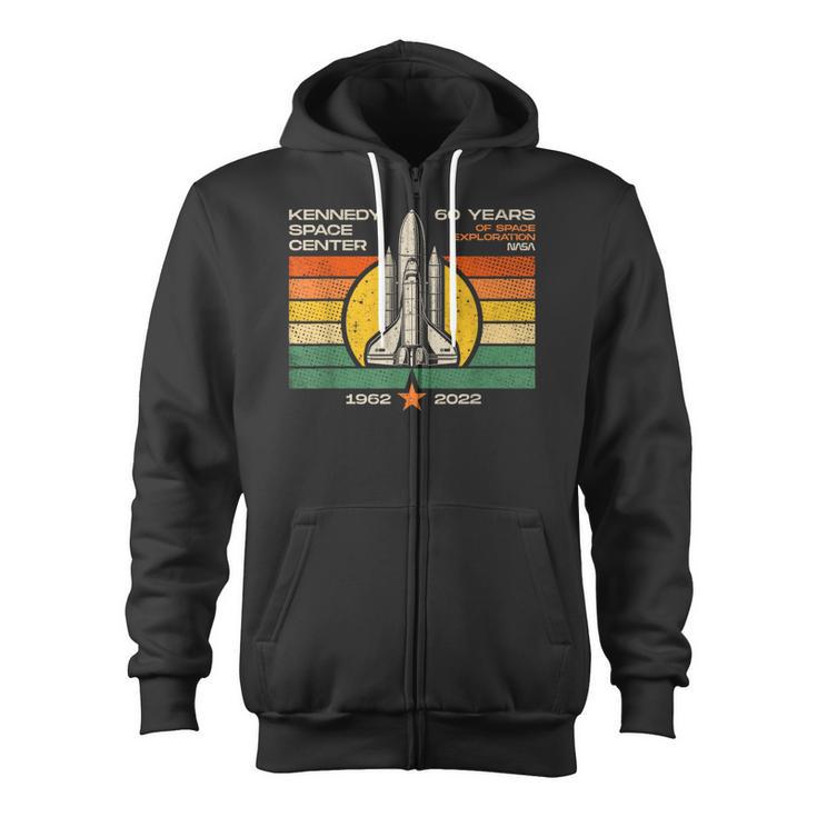 Kennedy Space Center 60Th Anniversary Vintage Retro Style Zip Up Hoodie