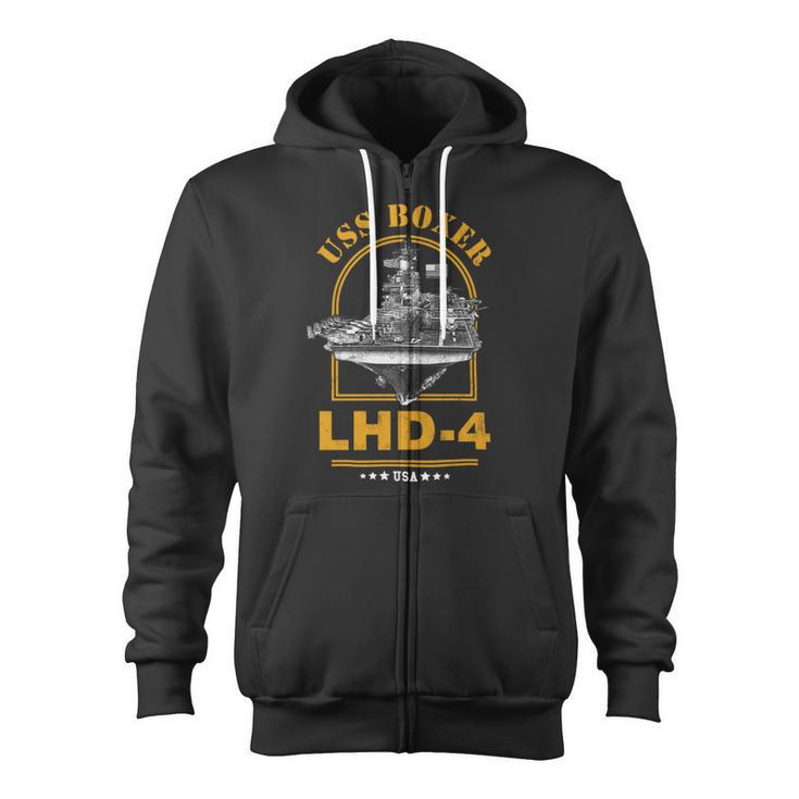 Lhd-4 Uss Boxer Zip Up Hoodie