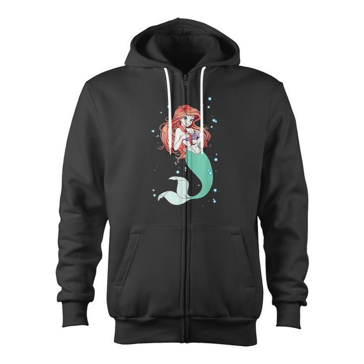 Little Mermaid Anime Ariel Graphic Zip Up Hoodie