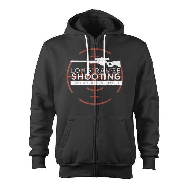 Long Range Shooting Vintage Marksman Shooter Gun Enthusiast Zip Up Hoodie