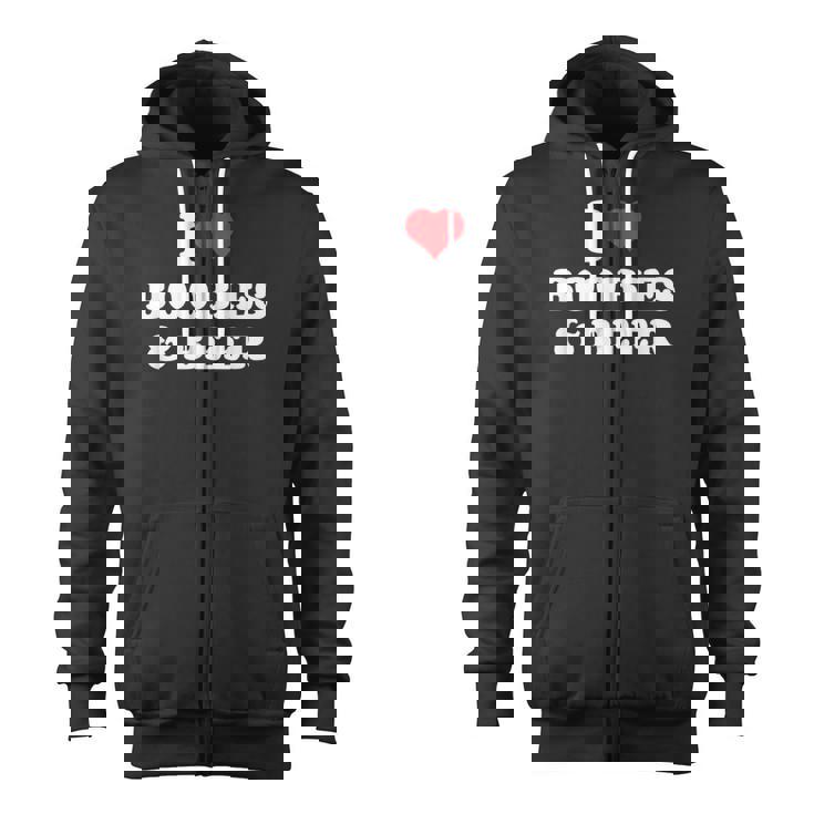 I Love Boobies And Beer Humorous Zip Up Hoodie