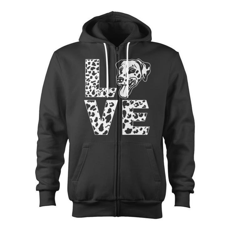 Love Dalmatian For Kids Youth And Adults Zip Up Hoodie