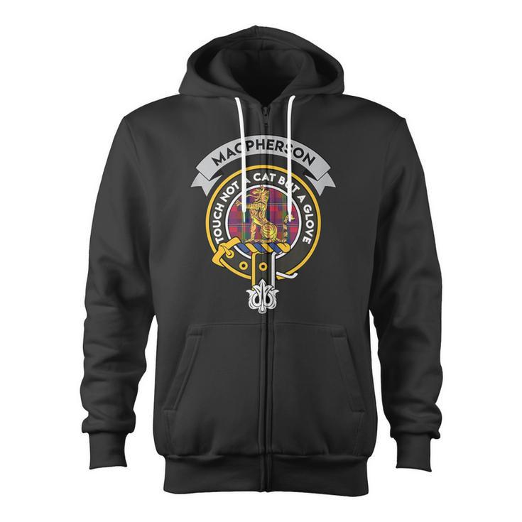 Macpherson Clan Badge Scottish Tartan Zip Up Hoodie