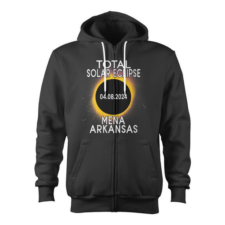 Mena Arkansas Total Solar Eclipse 2024 Zip Up Hoodie