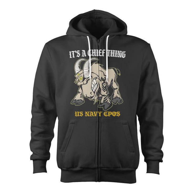 Navy Chief Cpo Zip Up Hoodie