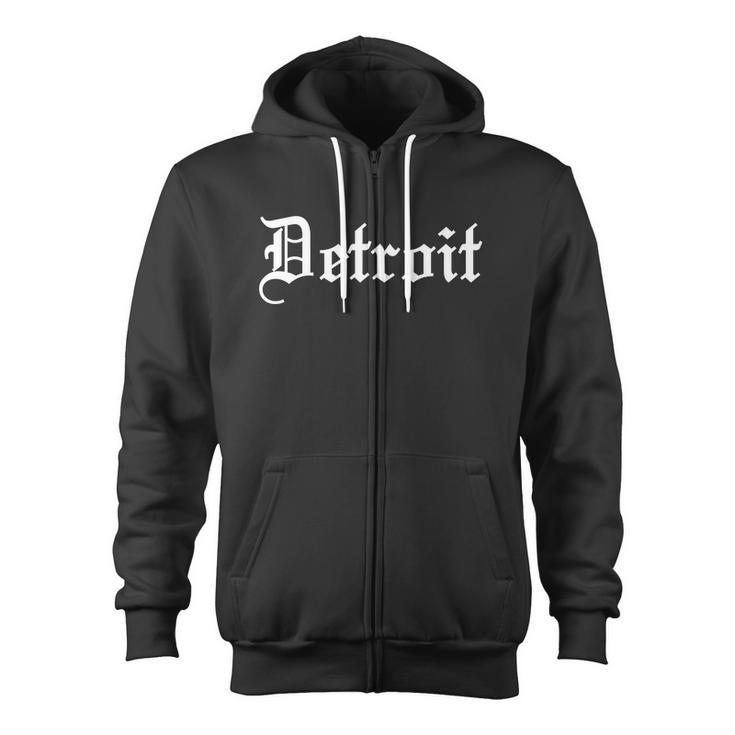 Old English Detroit D Michigan Logo Zip Up Hoodie