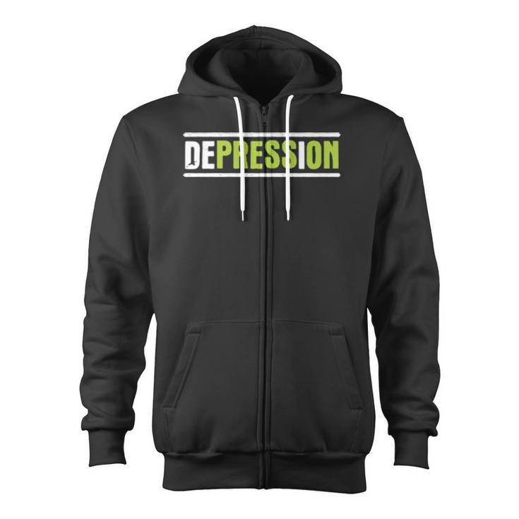 Press On Hidden Message Depression Awareness Zip Up Hoodie