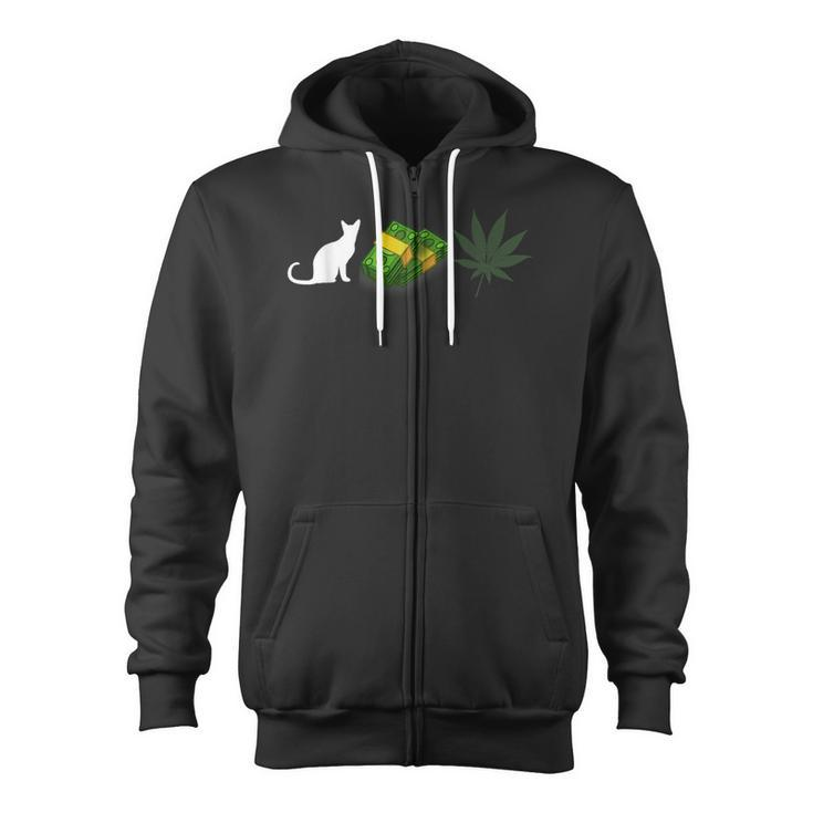 Pussy Money Weed Graphic For 420 Day Zip Up Hoodie