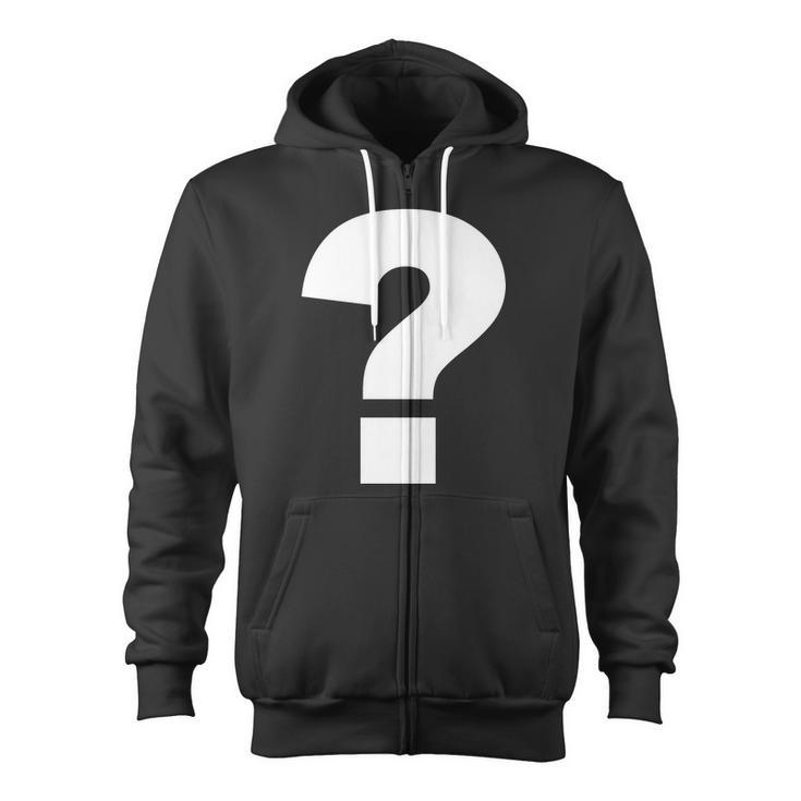 Question Mark Logo Tshirt Zip Up Hoodie