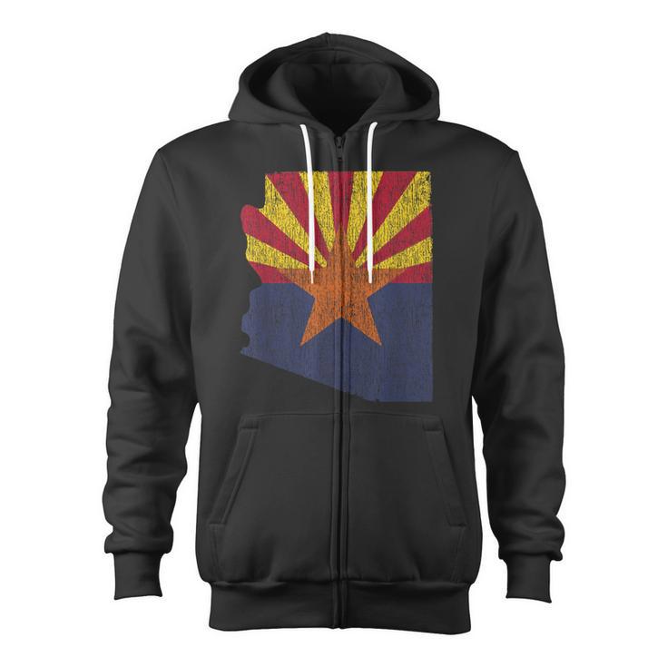 Retro Arizona Flag AzZip Up Hoodie