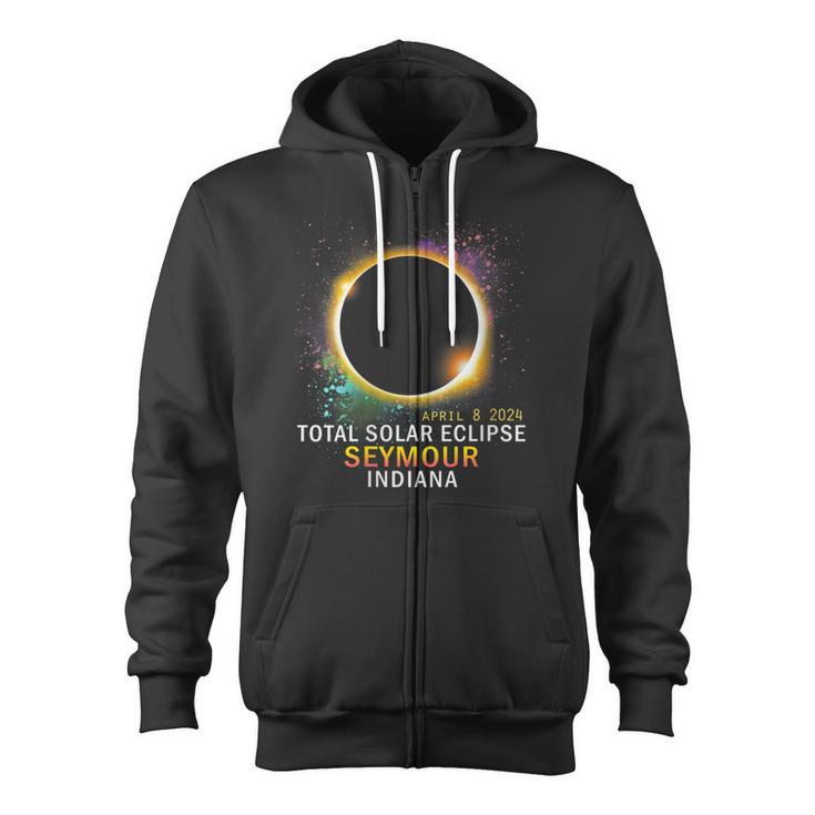 Seymour Indiana Total Solar Eclipse April 8 2024 Zip Up Hoodie