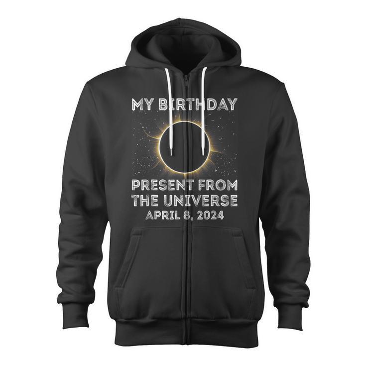 Solar Eclipse 2024 Birthday Present 4824 Totality Zip Up Hoodie