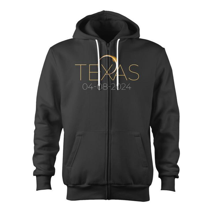 Solar Eclipse 2024 State Texas Total Solar Eclipse Zip Up Hoodie