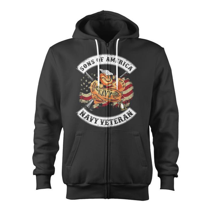 Son Of America Navy Veteran Zip Up Hoodie