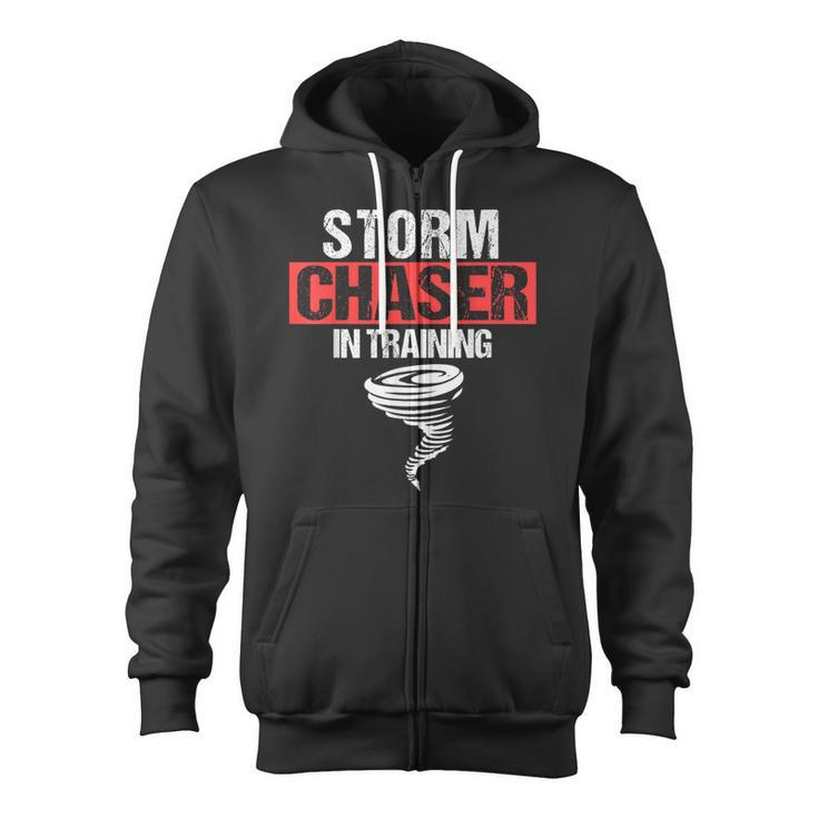 Storm Chaser In Training Meteorologist Weather Chaser Zip Up Hoodie