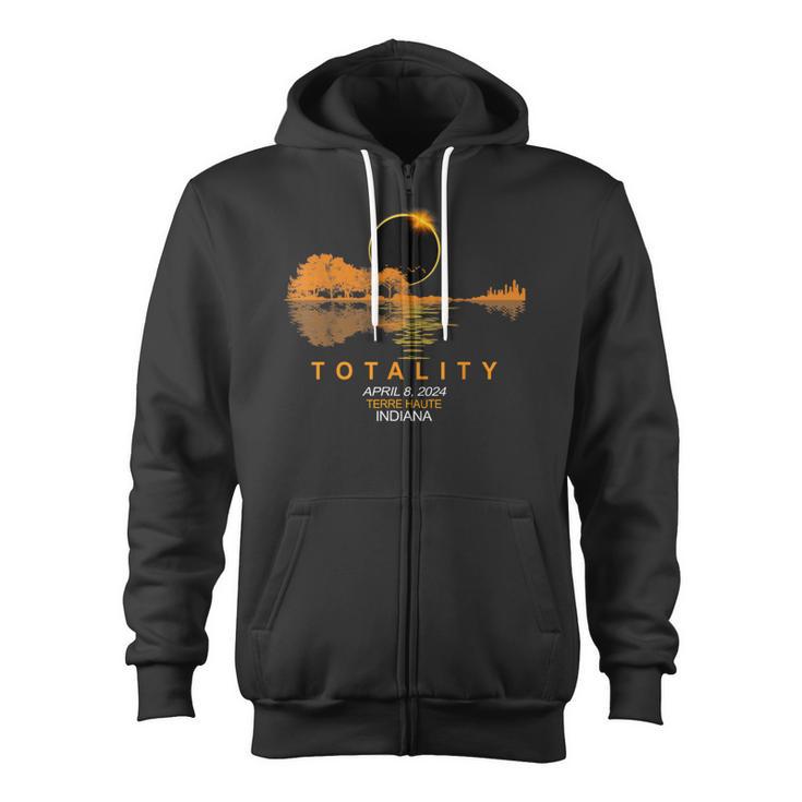 Terre Haute Indiana Total Solar Eclipse 2024 Guitar Zip Up Hoodie