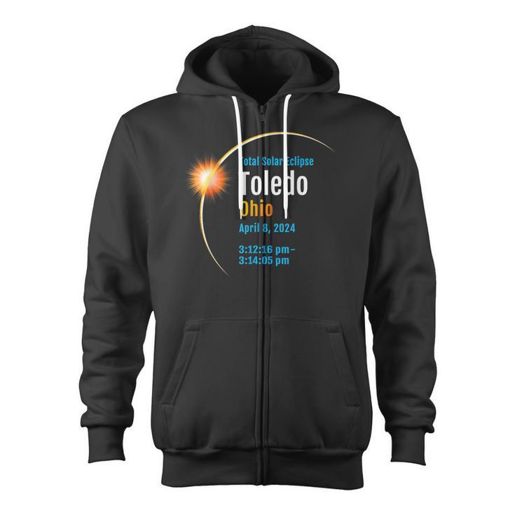 Toledo Ohio Oh Total Solar Eclipse 2024 1 Zip Up Hoodie