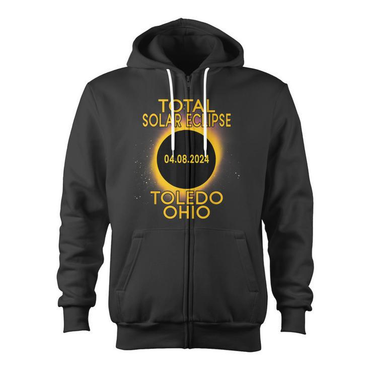 Toledo Ohio Total Solar Eclipse 2024 Zip Up Hoodie
