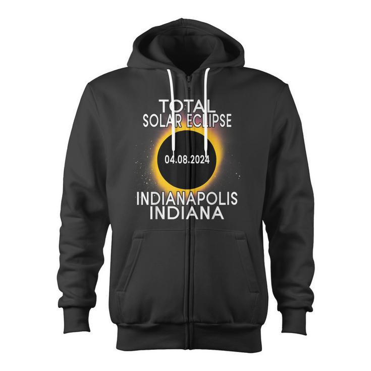 Total Solar Eclipse 2024 Indianapolis Indiana Totality Zip Up Hoodie