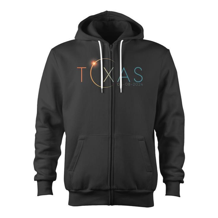 Total Solar Eclipse 2024 State Texas Totality April 8 2024 Zip Up Hoodie