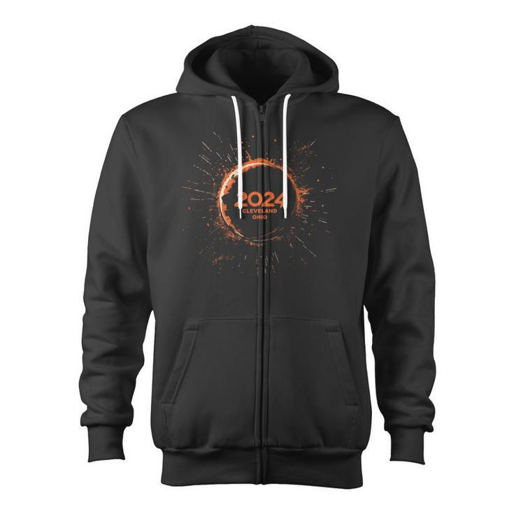 Total Solar Eclipse April 8 2024 Cleveland Ohio Zip Up Hoodie