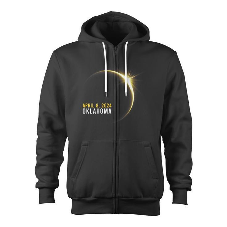 Totality 04 08 24 Total Solar Eclipse 2024 Oklahoma Zip Up Hoodie